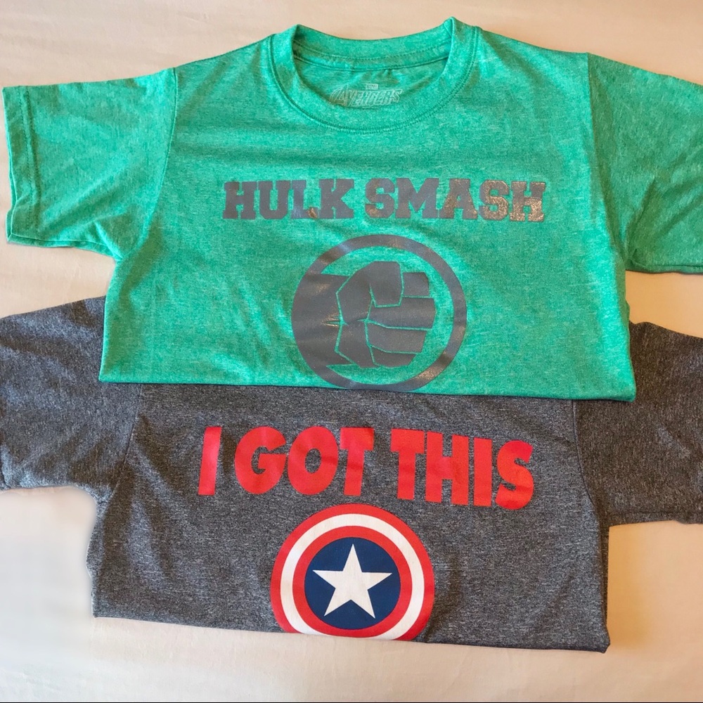 2 Pack of Boys Size 4 Marvel Super Hero T-Shirts